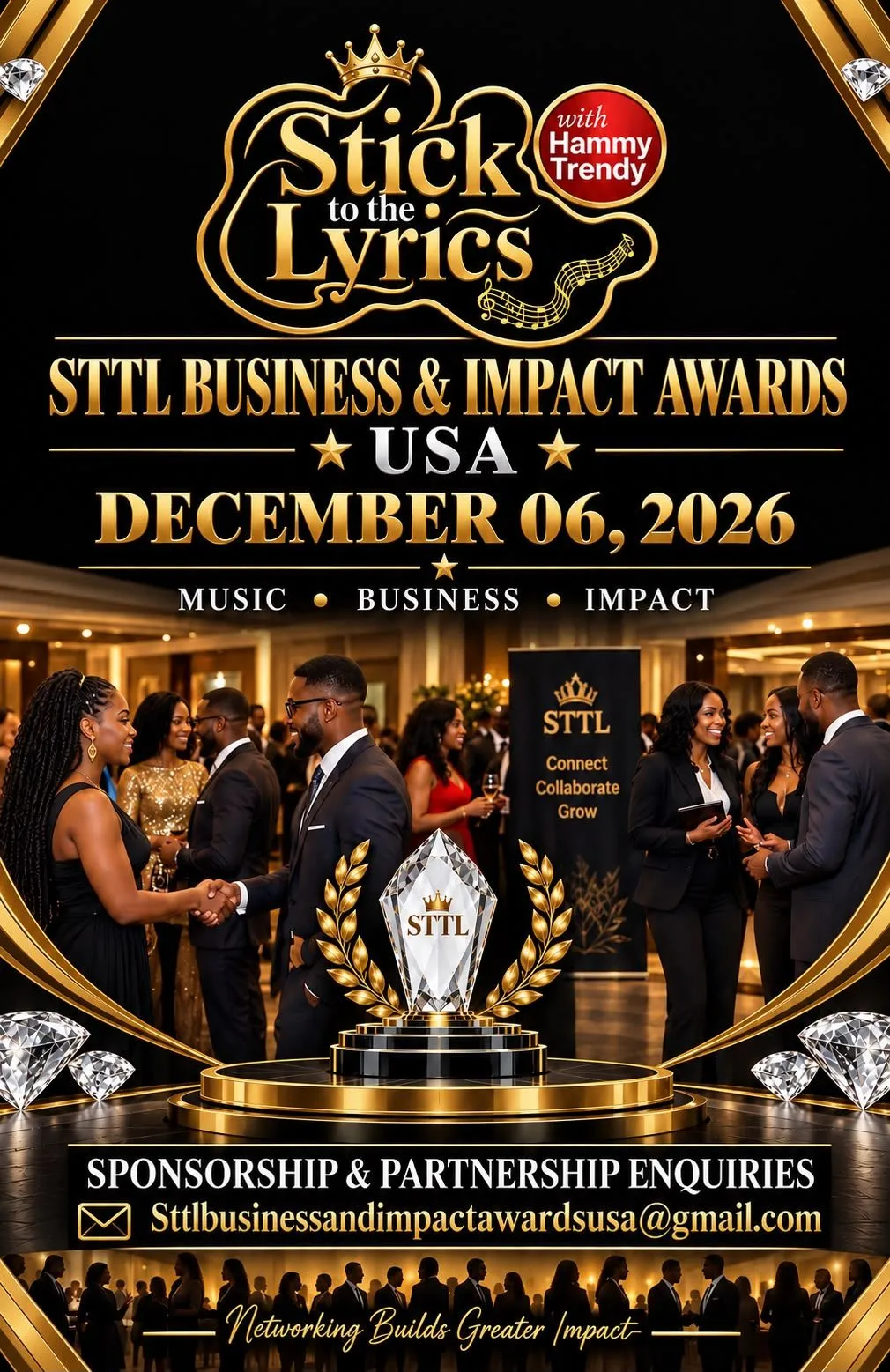 STTL Business & Impact Awards USA — sponsorship and partnership enquiries poster